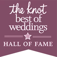The knot best of weddings hall of fame logo.
